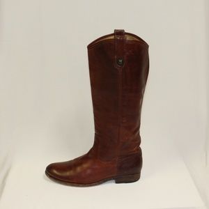 Frye Melissa Button Lug Tall Leather Riding Boot